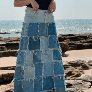 Denim Patchwork Skirt