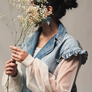 Cloud Sleeve Denim Top