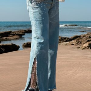 Crystal Slit Jeans